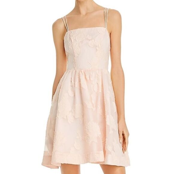 Keepsake the Label Offset Embroidered Mini Dress in Nude - Picture 2 of 12